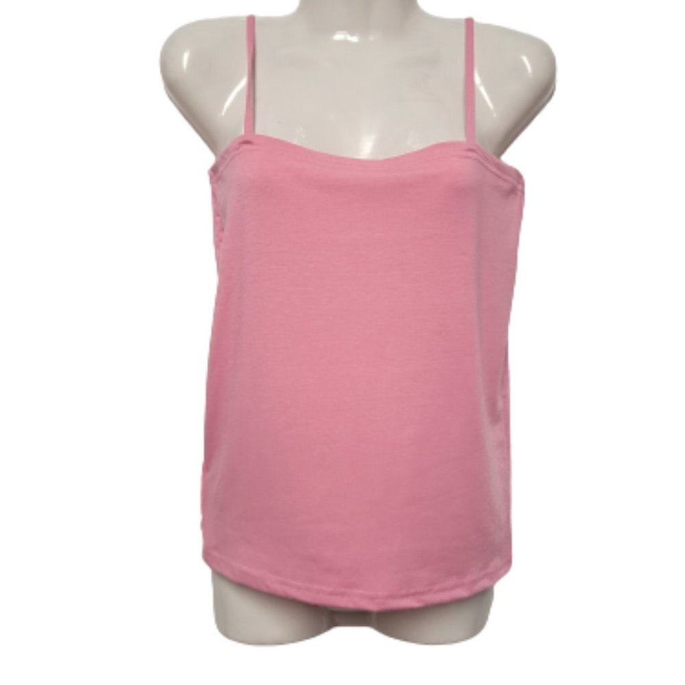PINK Spaghetti Strap Camisole Light Pink Tank Top FREE SIZE